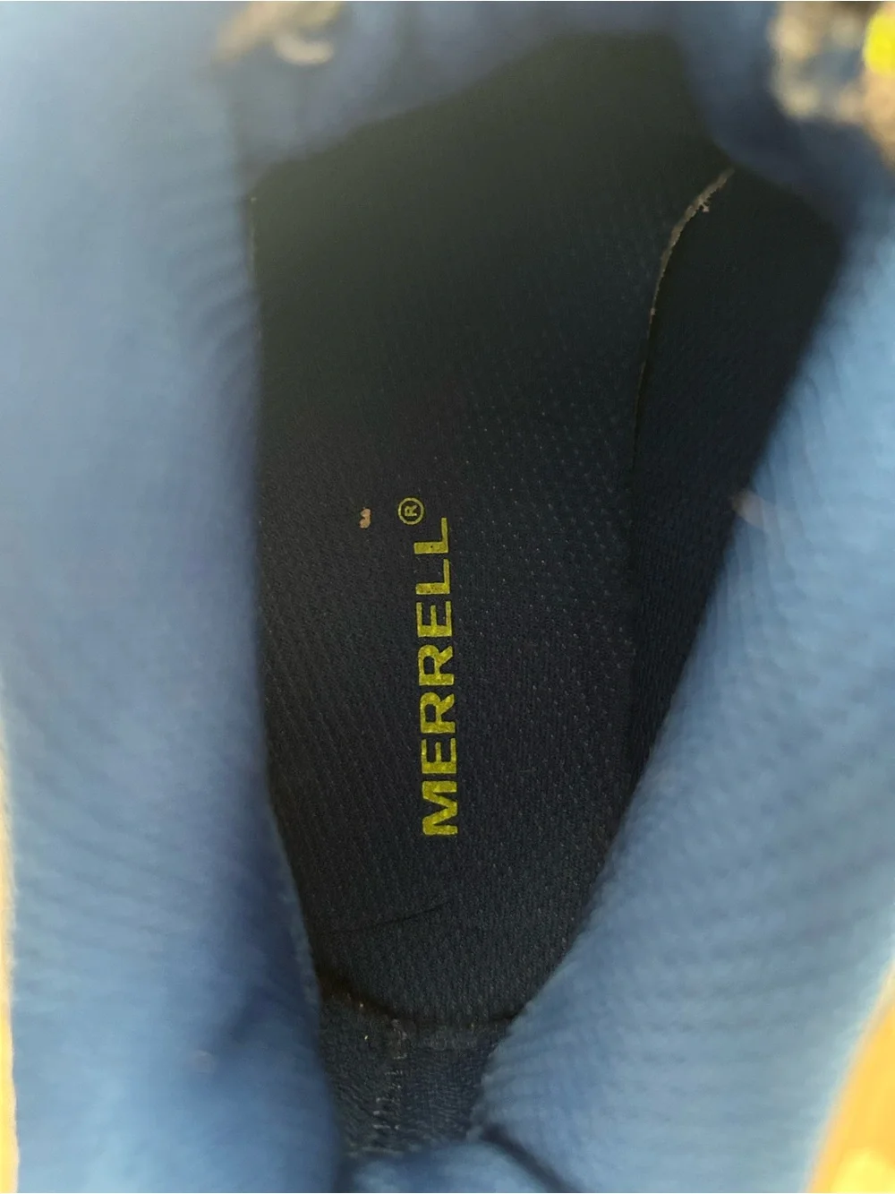Merrell Kids Gray and Blue Hiking Boots with Lime Accents